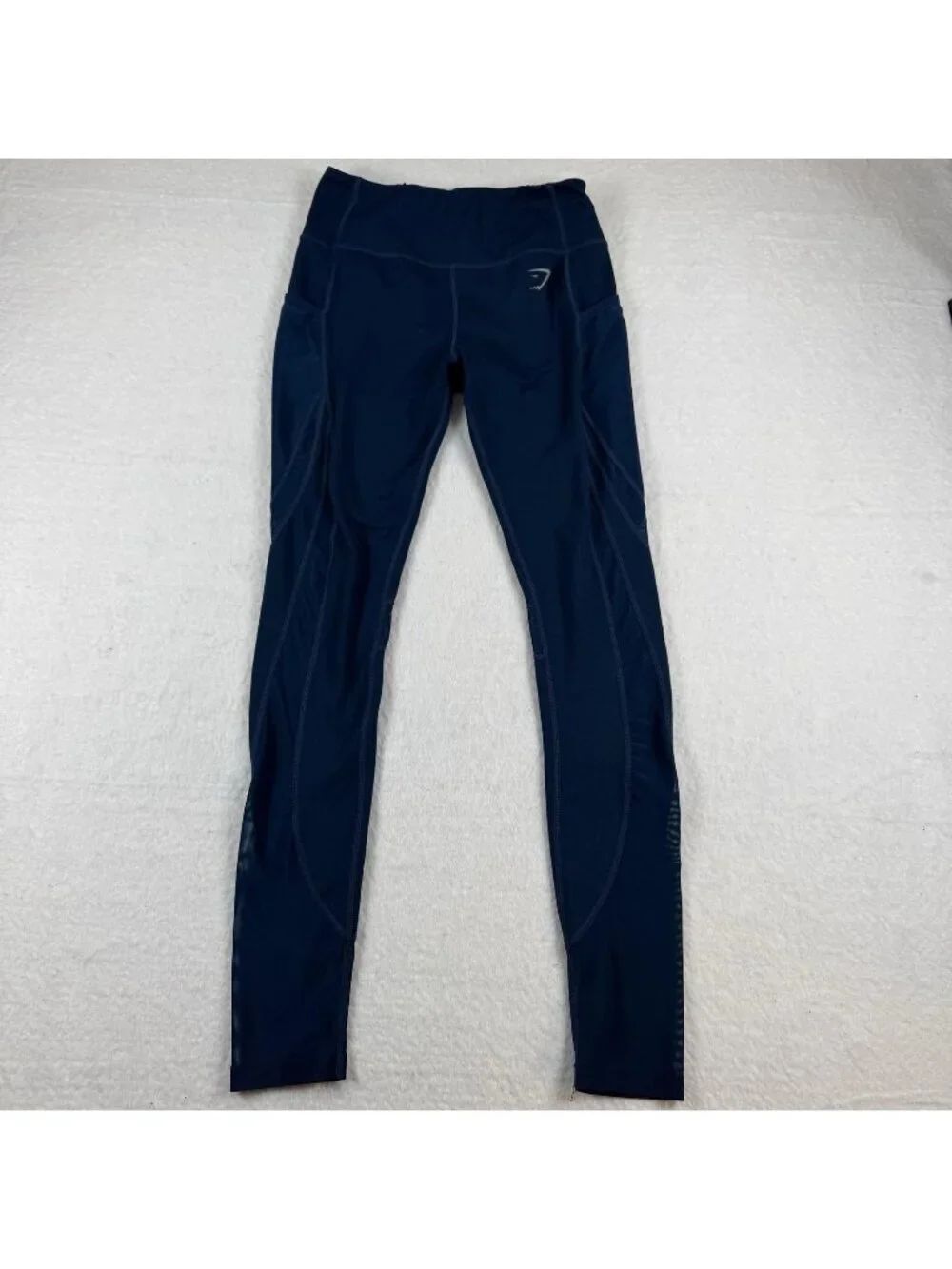 Gymshark Dry Leggings Size M Blue Compression Running Gym Training Leggings